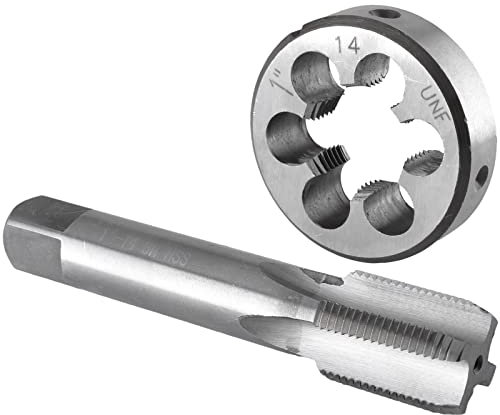 HBALDTEDC Metrischer Gewindebohrer, Gewindebohrer- und Schneideisensatz, 1 Zoll, 14 TPI, UNF, Rechtshänder, 2er-Pack