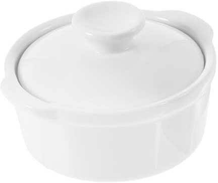 IMIKEYA Keramik Suppenschüssel Mit Deckel Und Griff Klein Keramisch Vielseitig Für Gedämpfte Speisen Reis Und Salate Mit Wärmehaltendem Deckel