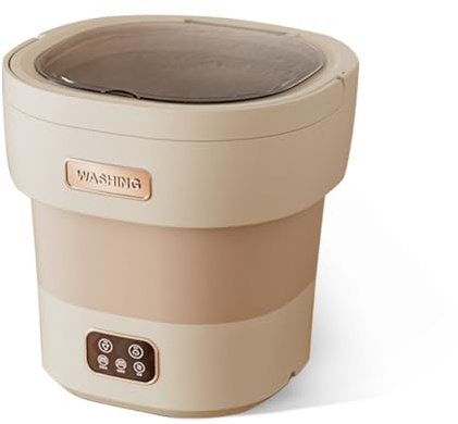 Garvee Mini Lavadora Compacta Con Secadora, Plegable De 12 l. Diseño Portátil Para Viajes, Apartamentos, Calcetines y Ropa Interior. Silenciosa y Ahorra Energía. Perfecta Para Hogares Pequeños.