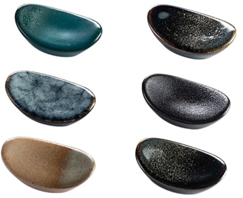EPIGEIST Set da 6 Poggia-Bacchette in Ceramica, Supporti per Bacchette e Posate, Porta Bacchette Decorativi per Cucina e Ristorante, Design Stabile e Superficie Liscia per Stili Multipli