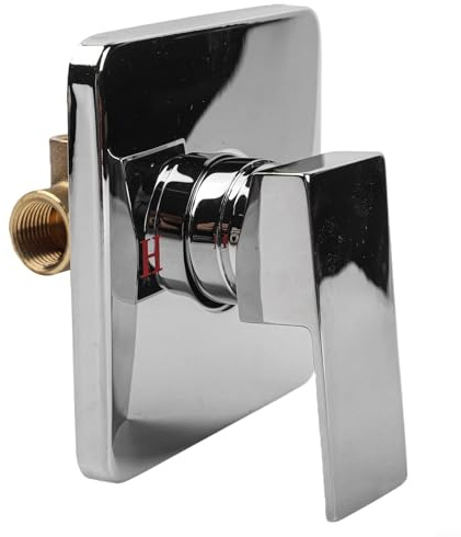 Robinet mélangeur d'eau chaude et froide à fixation murale avec construction en laiton pour robinets de douche dissimulés (argent)
