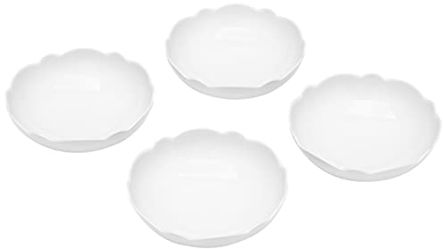 Alessi Mw01/54 Dressed Coupelle en Porcelaine Blanche avec Décoration en Relief, Set de 4 Pièces