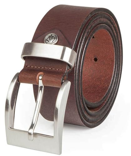 LINDENMANN Leder-Gürtel Herren 40 mm breit, Gürtel Herren Vollrindleder dunkelbraun, Größe/Size:Bundweite 105 cm Gesamtlänge 120 cm W 41.3 XL