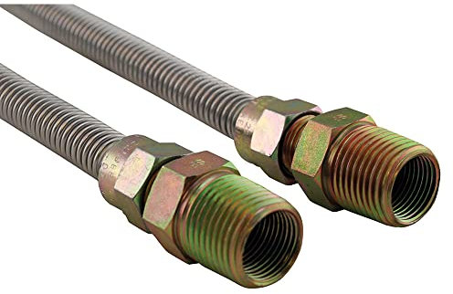 36 Stainless Steel Gas Connector with 1/2 and 1/2 Fittings