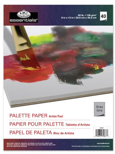 Royal and Langnickel Lot de 40 feuilles de papier à palette Gris 9 x 12