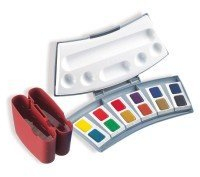 Pelikan Aquarell-Malkasten 725D/12, Kunststoffkasten mit 12 Farben