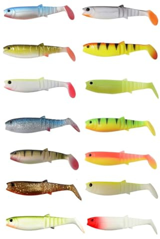 Savage Gear Cannibal Shads Gummifisch (6,8cm, 8cm, 10cm, 12,5cm), Gummiköder, Hechtköder, Angelköder, Kunstköder, Barschköder, Zanderköder, Köder für Hecht, Zander, Barsch, Waller, Dorsch & Heilbutt