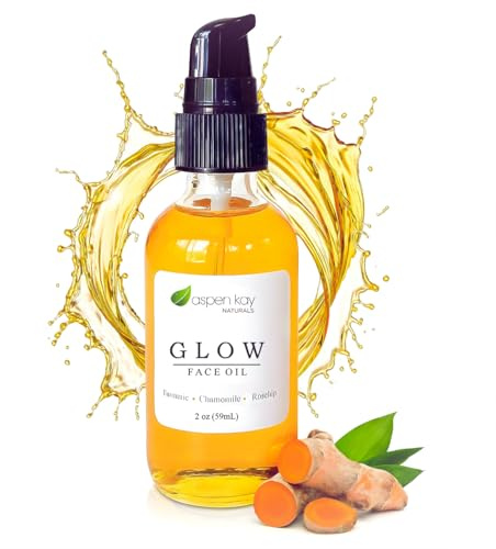 Glow Turmeric Face Oil, Organic Rosehip Oil, Camellia & Vitamin C - 2 oz