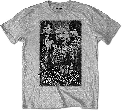 Blondie T Shirt Promo Shot Band Logo Debbie Harry Official Mens Grey L