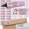Adress-Etiketten - Adress-Aufkleber Sticker Namensaufkleber mit Ihrem Wunschtext 57x 23mm, für 1 bis 5 Zeilen Text - 45 Stück 45 Hintergründe zur Auswahl (02 Einhorn Unicorn)