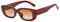 RUNHUIS Retro Rechteck Sonnenbrille Damen Herren Chunky Sonnenbrille Vintage Small Square Fashion Brille (Braun)