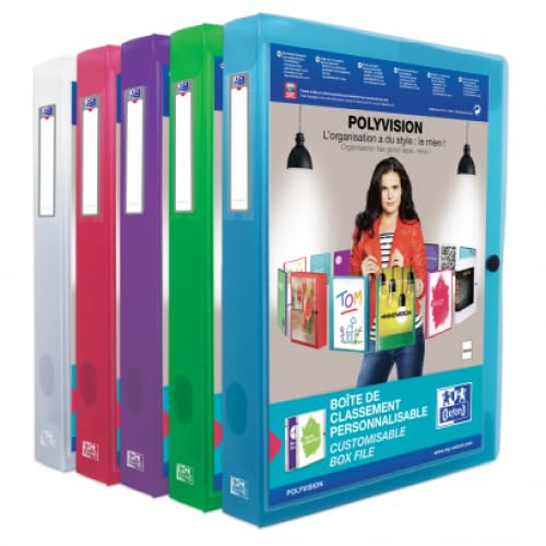 Polyvision Druckknöpfe, 24 x 32 cm, Rücken 40 cm, aus Polypropylen, verschiedene Farben, 8 Stück (5)
