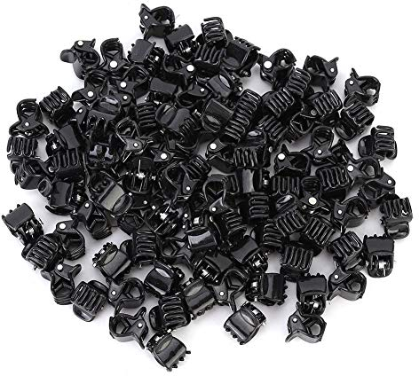 100 Pcs Petite Pince Cheveux Femme, 1.5 cm, Noir, Accessoires de Coiffure pour Fille Femme en Plastique Mini Pinces à Griffes de Cheveux pour Filles et Femmes