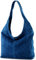 modamoda de T150 Damen Schultertasche Shopper Large aus Wildleder handmade in Italy, Farbe:Jeansblau2021