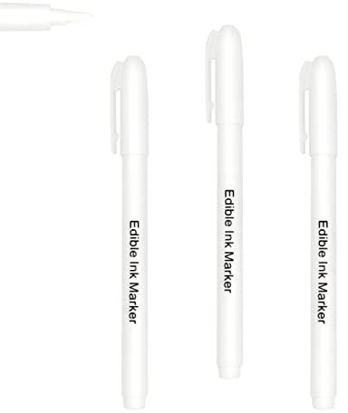 Edibleink White Edible Marker - 3 Pcs Food Grade Pens, White Icing Pen