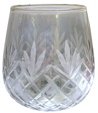 Glaswindlicht Raute bauchig | Glas Windlicht | Kerzenhalter Teelichthalter | 13 cm