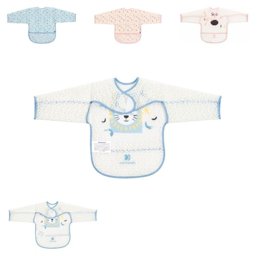 Kikkaboo Babylatz Arty Ärmel Krümelschutz, Klettverschluss, EVA, wasserdicht, Farbe:hellblau