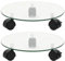 Susany 2 STK. Pflanzenroller mit Rollen Untersetzer Blumenroller Transportroller Rollbrett Kübelroller Transport Blumen Topf Roller Hartglas Rund 28 cm