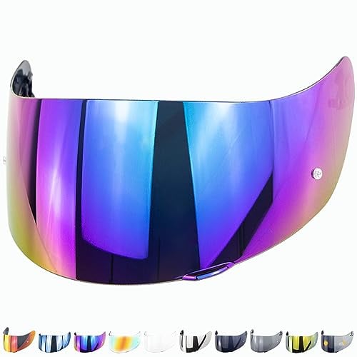 Everalo Kompatibel mit Agv K1 Visier - K3sv - K5 - K5s - K1s - S4sv - Horizon - Skyline - Strada - Stealth sv - Compact - Helmvisier Aftermarket Pinlock Ready (Regenbogen)