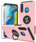 KRAFTCARE Hülle für Huawei P30 Lite mit 1 Pack Panzerglas Schutzfolie, Handyhülle mit Eingebetteter 360° Grad Ring, Magnetische Schutzhülle Stoßfest Cover Case für Huawei P30 Lite,Rosa