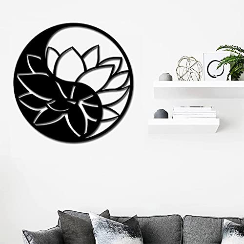 Exquisite Wandskulptur, Kunst-Dekor, Lotusblume des Lebens, Metall-Wandkunst, Yin-Yang-Zen-Lotus-Dekor, 3D-Blumen-Silhouette, Metall-Wanddekoration, Schlafzimmer, Wohnzimmer, Dekoration, Skulptur (sch