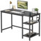 CubiCubi Computer Home Office Desk, 100 x 50 cm Small Study Writing Table With Storage Shelves, Modern Simple PC Desk With Splice Board, Black