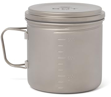 Vargo Titanium BOT XL |1.1L Camp Cooking Pot | Nests Standard Isobutane Fuel Canisters | Water-tight Lid | Weight: 5.5 oz (156g), T-496