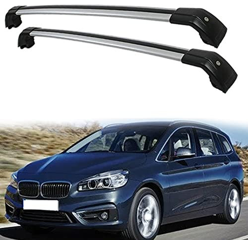 Auto Dachträger Querträger, für BMW 2-Series Gran Tourer 5-dr MPV 2015–2021 Aluminium Querträger Gepäckträger, Dachgepäckträger,Dachreling Dachgepäckträger 2er Set,Sliver Black-C