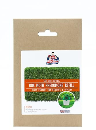 Box Moth Trap Refill - 4 Pheremone Lures - Works In Any Box Moth Trap - 5 Months Supply - Box Tree Moth Caterpillar Non-Toxic Treatment - 1 Trap Per 0.5 Acres - Seedzbox