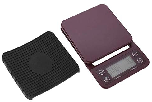 Balance de cuisine numérique violette, 3 kg/0,1 g, pesée précise des aliments en grammes et onces, avec piles, pour peser les aliments/café