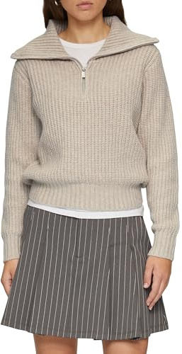 QS Damen 2153149 Pullover mit Troyer Kragen (1er Pack)