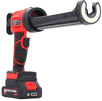 Wireless Caulking Gun, Dripless Caulk Gun with LED Light, Battery Operated Electric Pouring Gun, 4 Adjustable Speed Wireless Glue Gun for Filling, Sealing (EU)