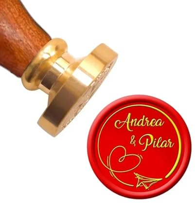 Benutzerdefinierter Name Wachssiegel,Personalisiertes Logo-Design Hochzeit Zubehör Wachs Holzgriff Messing Kopf Siegel Stempel Privatsphäre Vintage Rass Kopf Siegel Für Einladung Diy Geschenk,