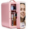 LukyFlux 6L Skincare Fridge with Temperature Control, Portable Mini Fridge Cooler & 3 Color Stepless Dimmable LED Mirror Digital Display, Low Noise Small Refrigerator for Bedroom Cosmetics
