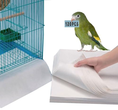 Lesimnky Vogelkäfig-Einlagen, 27,9 x 43,2 cm, Einweg-Vlies-Vogelkäfig-Papiereinlagen, vorgeschnitten, saugfähig, Kotschale, Käfige, Kissen, Matte, schneidbar, Haustier-Käfig, Kissen für Papageien,