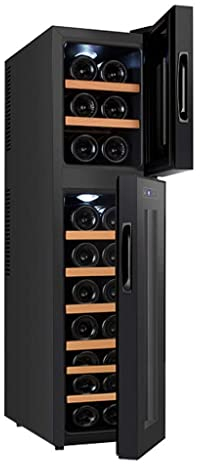 Suuim Cantinetta termoelettrica per Vino Rosso e Bianco da 18 Bottiglie, Funzionamento Silenzioso Cantinetta termoelettrica per Vino Freestanding, Disponibile in Tre Modelli