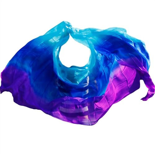 Bauchtanz Schleier Bauchtanz-Seidenschleier, handgeflochtener Schal for Erwachsene und Kinder, 100 % Seide, Farbverlauf, Bauchtanz-Seidenschal. Bauchtanz Schleier Halbrund ( Color : Sk012 , Size : 270