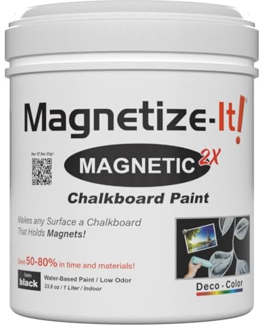 Magnetize-It! Peinture magnétique extra puissante pour craie et aimant (noir, 1000 ml) – Peinture tableau magnétique pour environ 3 m² – Peinture murale magnétique – Peinture murale – Peinture pour