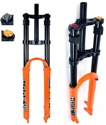 UIOPPOI MTB DH Federgabel Luftfederung 26/27,5/29 Zoll, Magnesiumlegierung 28,6 mm Doppelschulter Mountainbike Stoßdämpfer Gabel Federweg 160 mm