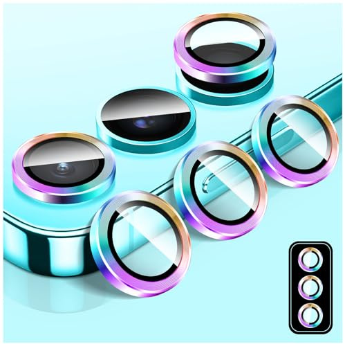 LucBuy Camera Lens Protector for Samsung Galaxy S23/S23 9H Tempered Glass Camera Cover Screen Protector Film Sticker, Automatic-Alignment Individual Aluminum Alloy Rings