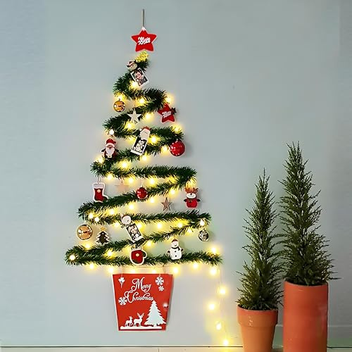 Weihnachtsgirlande mit Beleuchtung, 5m Künstliche Tannengirlande mit Beleuchtung Batterie, Girlande Weihnachten Beleuchtet, Weihnachten Girlande Grün, Weihnachtsdeko für Innen Aussen Treppe