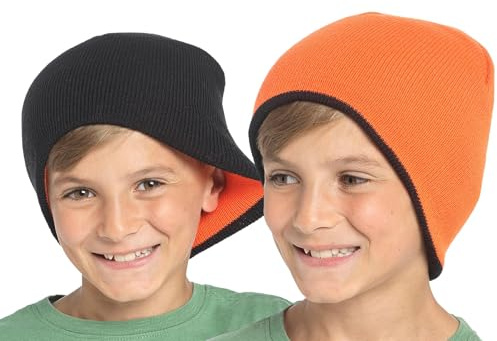 A2Z 4 Kids Boys Hat Plain Reversible Beanies Lightweight Soft Stretchy Fleece Warm Winter Stylish Caps Comfortable for Daily Wear Casual Outdoor Adventure Hats