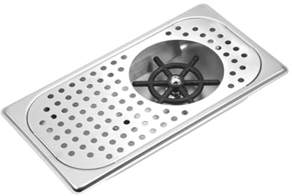 Uonlytech Edelstahl Glasreiniger für Küchenspüle Spülbecken Waschbecken Tassenspüler Rostfrei und Robust für Milchtee Läden und Ktv Silberfarben