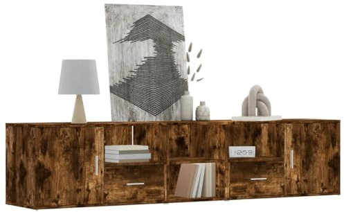 AJJHUUKI Outdoor Möbel-Eckschrank Räuchereiche 200x40x45cm Holzmöbel
