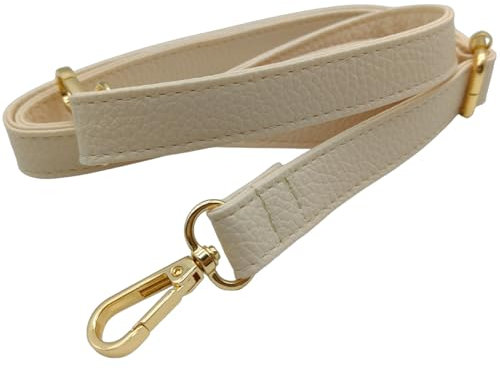 PU Lederriemen für Klein Tasche Beige, Verstellbarer Damen Taschengurte mit Karabiner Gold, 80-125 cm Tragegurt Tasche für Damen, Crossbody Gurt, 1.9cm, 1808
