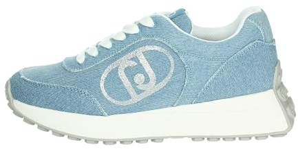 Liu Jo Lolo 18 Baskets pour femme en denim, Cyan, 36 EU