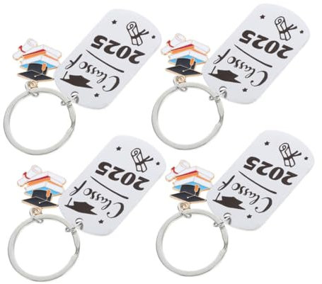 Zerodeko 4pcs Grad Cap Key Ringe 2025 Abschlusssaison Präsentieren Sie Ein Einzigartiges Abschluss Für Studenten Titanium Steel Party Gefällt Mir Geeignet Für Taschen Und Brieftaschen