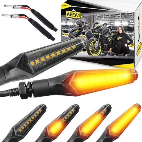 Area1 LED Blinker + Widerstände für Jinan QM50QT Motorroller RS 250 400 450 460, RS 500 600 700, RS 750 900 1000 1100, Rex, Escape, SC, Silverstreet 50 125 (V2 / 2 Blinker + 2 Widerstände)