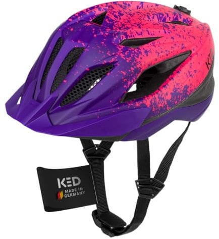 Street Jr Pro Kinder- und Jugend-Fahrradhelm mit LED Rücklicht, 300g, Made in Germany, Maxshell-Technologie, K-FIT Anpassung, Violet pink, 49-55 (S)