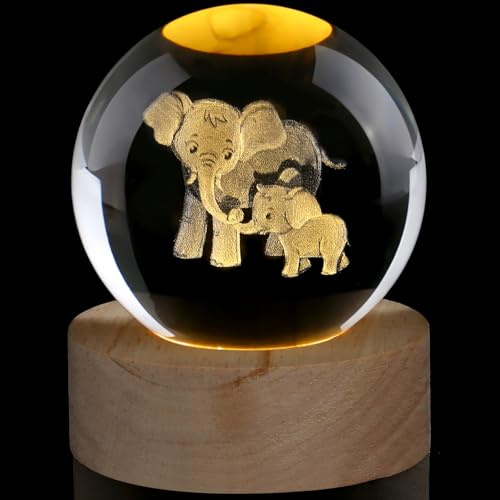 60 mm Kristallkugel Elefant Deko, Tier-Kristallkugel Elefanten Geschenke | AWARDSEN Elefanten Glaskugel, Briefbeschwerer Glaskugel Deko Geschenke für Tierliebhaber, Deko Wohnzimmer Geschenke